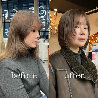 ショート カラー 透明感/ベージュ/ 艶髪/ボブ🫧門脇由のヘアスタイル