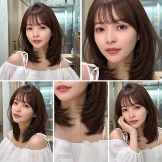 ミディアム カラー 🦋韓国風レイヤー/ 艶髪矯正🦋凛太郎のヘアスタイル