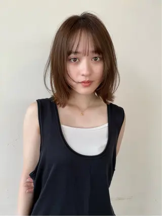 ミディアム カラー やました もえかのヘアスタイル
