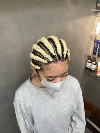 ロング ヘアアレンジ エクステ/コーンロウ KURUMI⛓️🔥のヘアスタイル