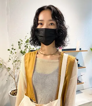 ミディアム カラー パーマ ヘアアレンジ メンズ キッズ ネイル マツエク・マツパ パーマスタイル🔅 sayacaのヘアスタイル