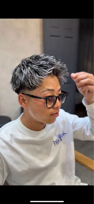 ショート カラー パーマ メンズ 藤沢美容室/メンズ afloat_ryoのヘアスタイル