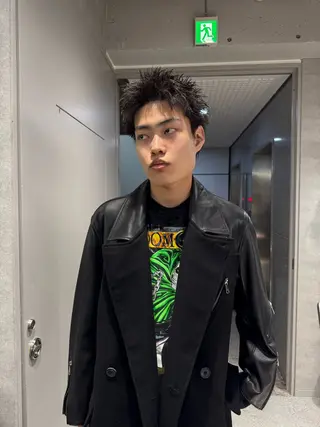 ショート カラー パーマ 🔥メンズ 特化🔥菊水皐暉🔥のヘアスタイル