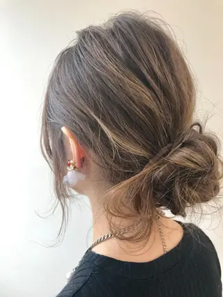 セミロング カラー パーマ ヘアアレンジ メンズ キッズ ネイル マツエク・マツパ Lien 深井店のヘアスタイル