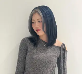 ミディアム カラー BOB men's KIRAのヘアスタイル