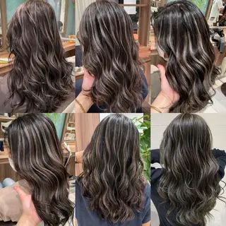 ロング カラー 白髪ぼかしハイライト 茗荷谷駅徒歩2分のヘアスタイル
