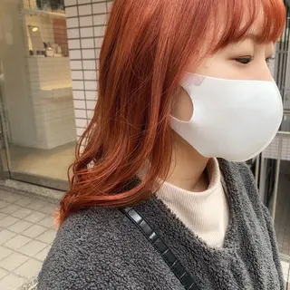 セミロング カラー ヘアアレンジ 🍒暖色✖️レイヤー /Haruna🍒のヘアスタイル