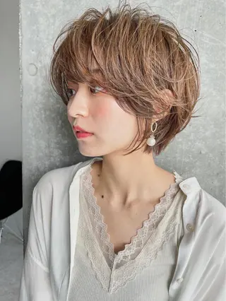 ショート カラー パーマ ヘアアレンジ メンズ キッズ ネイル マツエク・マツパ アイブロウ 似合わせ美容師🌙 Miyu🐈‍⬛💕のヘアスタイル