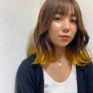 ミディアム カラー ヘアアレンジ MOE /Zina横浜2ndのヘアスタイル