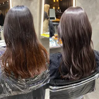 セミロング カラー 透明感カラー🌿 グレージュ🐺陽介のヘアスタイル