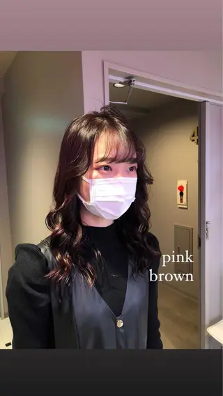 セミロング カラー パーマ ヘアアレンジ メンズ キッズ ネイル マツエク・マツパ KANAMI 🌏のヘアスタイル