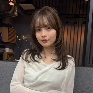 ロング 神戸レイヤーカット 顔周り/骨格診断のヘアスタイル
