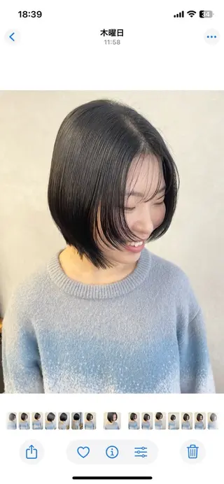 ミディアム カラー 🫧透明感カラー/ ボブ/小笠原汐海🪽のヘアスタイル