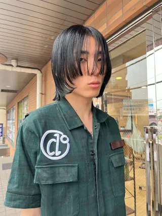 ミディアム カラー メンズ bob リョウタのヘアスタイル