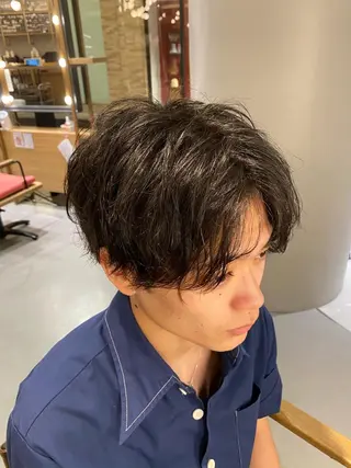 ショート パーマ メンズ 梅田茶屋町メンズ 専門美容師 山元一平のヘアスタイル