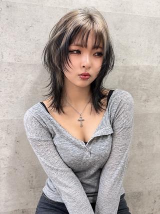 ミディアム カラー Grow by NYNY 打越裕樹のヘアスタイル