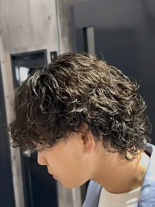 ミディアム パーマ メンズ 【メンズ特化美容師】 大河内 名駅のヘアスタイル