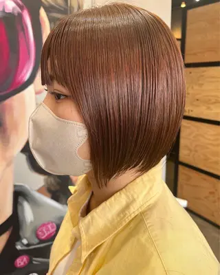 ミディアム カラー パーマ ヘアアレンジ メンズ キッズ ネイル マツエク・マツパ アイブロウ 久木原 ゆりのヘアスタイル