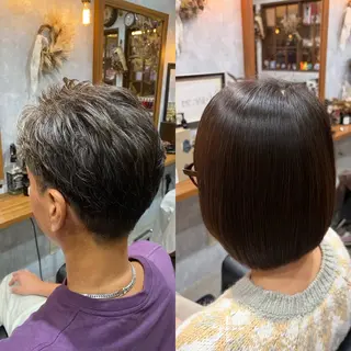 ショート メンズ 今枝莉菜 上品なツヤカラーのヘアスタイル