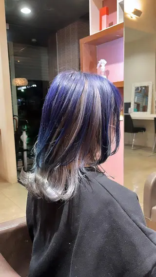 セミロング カラー 髪質改善・縮毛矯正 特化・ユウシンのヘアスタイル