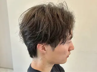 ショート センターパート 韓国ヘア・綾也のヘアスタイル
