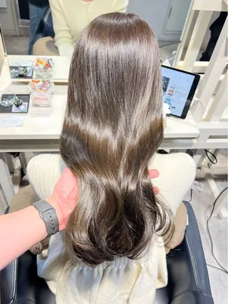 セミロング 恵比寿韓国レイヤー× 艶透明感カラー大場のヘアスタイル