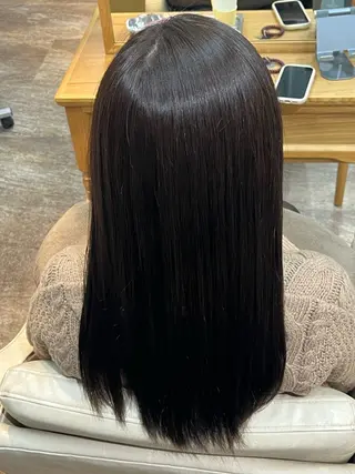 セミロング 縮毛矯正⚡️カラー いいじまのヘアスタイル