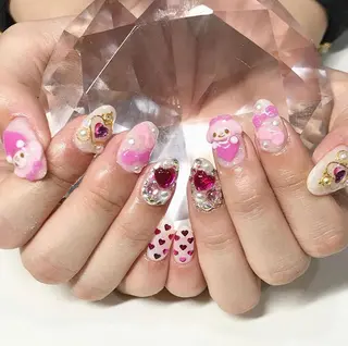 ネイル 渋谷／チップ長さ出し 👑アプレgel-xのネイルデザイン