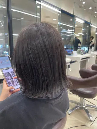 ミディアム カラー 三津木正幸 透明感カラー髪質改善のヘアスタイル