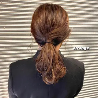 セミロング カラー パーマ ヘアアレンジ 前川 朋香のヘアスタイル