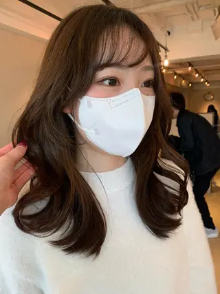 セミロング カラー 透明感カラー✂︎ /縮毛矯正/YUKAのヘアスタイル