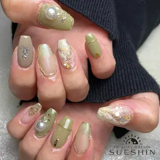 セミロング ネイル S ueshinのネイルデザイン