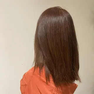 セミロング カラー BLOCK hair makeのヘアスタイル