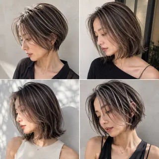 ショート カラー 白髪ぼかしのプロ ✨たいきのヘアスタイル