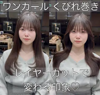 ロング カラー 銀座/レイヤー 顔周りカット溝手優太のヘアスタイル