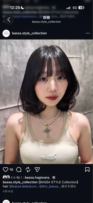 ミディアム カラー 🫧うる艶カラー ⛓️カミヤのヘアスタイル