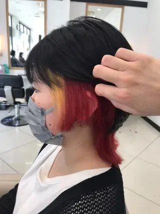 ショート カラー ウルフカット/デザイ ンカラー/あらげのヘアスタイル
