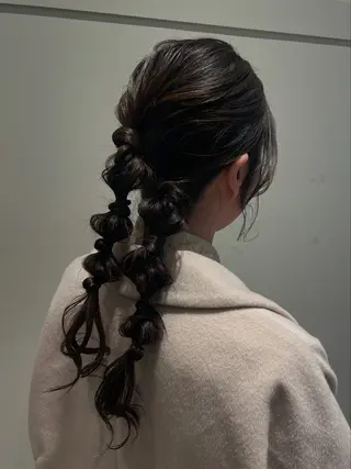 セミロング ヘアアレンジ 高橋 乙葉のヘアスタイル