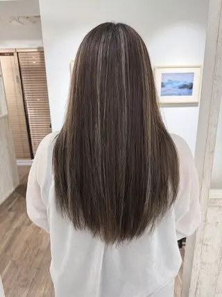 ロング カラー ハイライト⭐️上野 高広のヘアスタイル