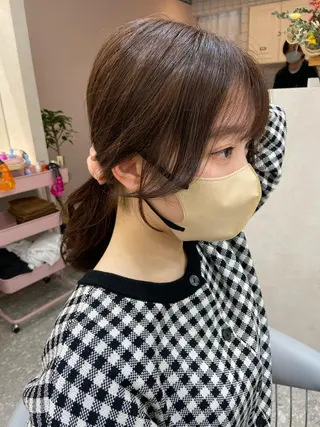 ミディアム カラー 新宿/韓国ヘア 中明度カラー/かやのヘアスタイル