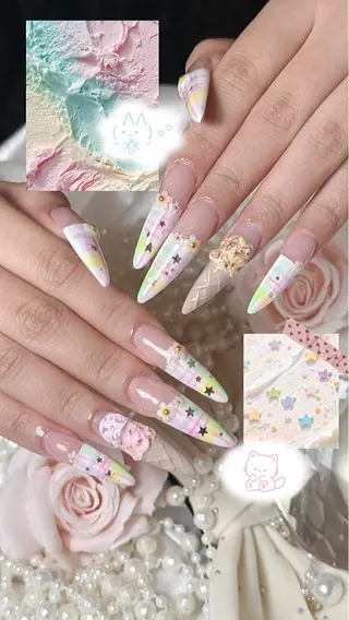 ネイル ルシイ🎀新宿長さ 出しパーツ専門店のネイルデザイン