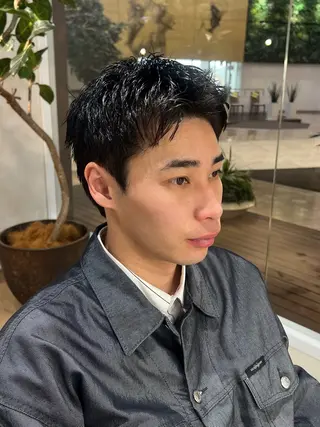 ショート パーマ メンズ 梅田茶屋町メンズ 専門美容師 山元一平のヘアスタイル