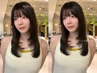 ミディアム カラー -みつま はるな-のヘアスタイル