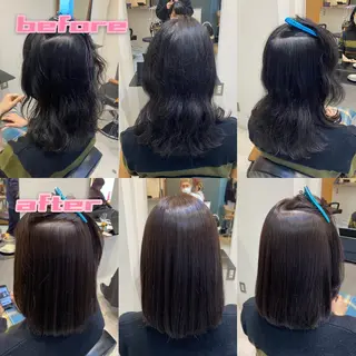 セミロング カラー パーマ ブリーチ縮毛矯正/ デサキ ショウヘイのヘアスタイル