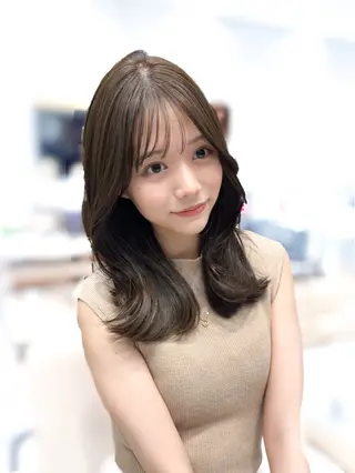 セミロング 顔周り/くびれヘア 韓国ヘア💕風間るなのヘアスタイル