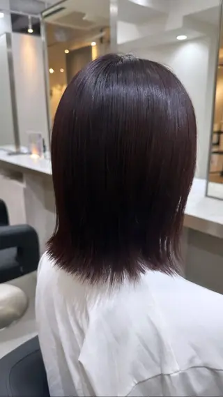 ミディアム カラー ミディアムレイヤー 添田晃基のヘアスタイル