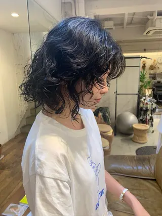 ミディアム パーマ 【takk】 ナカヤママサヨシのヘアスタイル