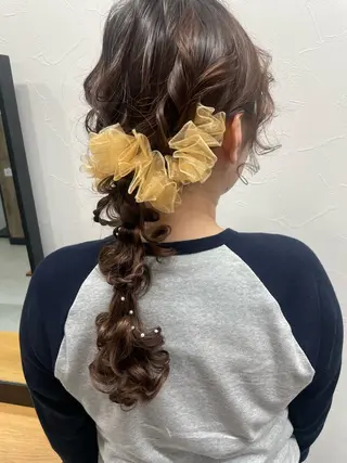 ロング ヘアアレンジ メンズモテパーマ💙 fuwaのヘアスタイル