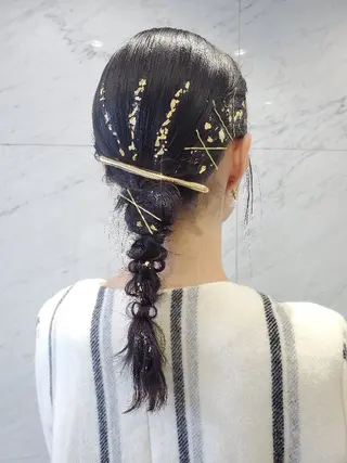 セミロング ヘアアレンジ 仁科 美乃里のヘアスタイル