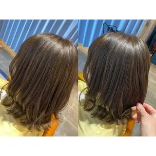 カラー 🩵盛れる顔周り/ 艶カラーemi🩵のヘアスタイル